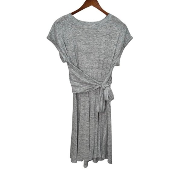 Rebecca Taylor Jersey Grey Wrap Dress 100% Linen Size Small - Picture 3 of 15